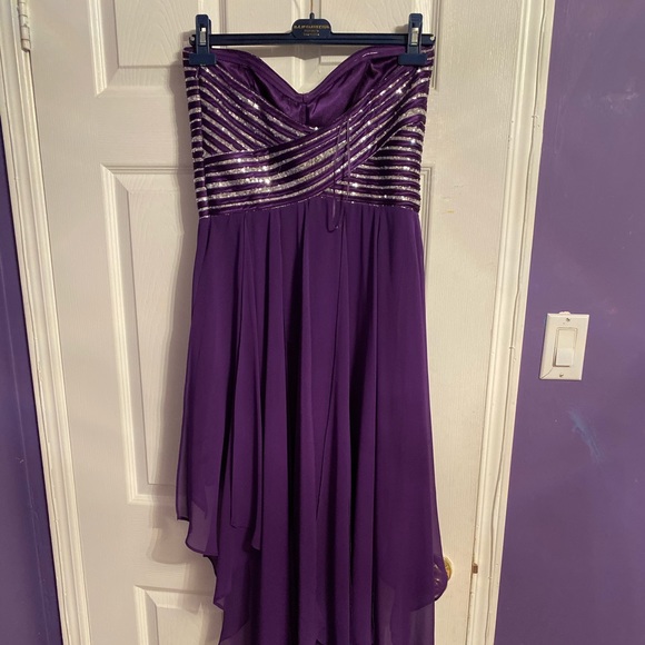 Purple Sparkly Dress high-low - Picture 2 of 2
